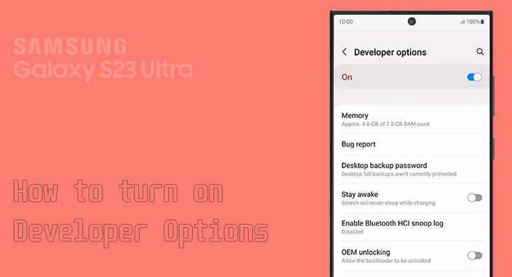 developer options on samsung s23 ultra